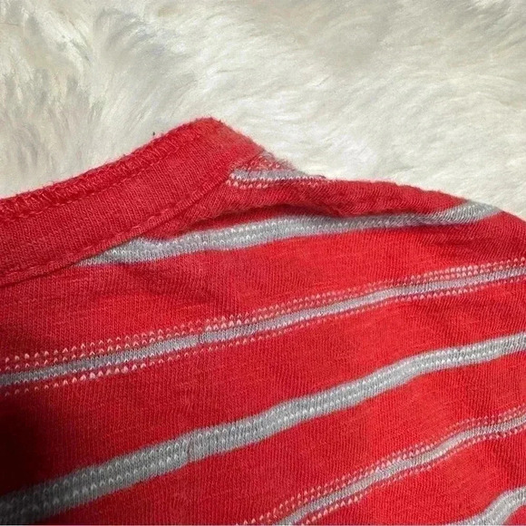 Lucky Brand T-Shirt Red & Grey Striped Size  6 - Picture 9 of 16